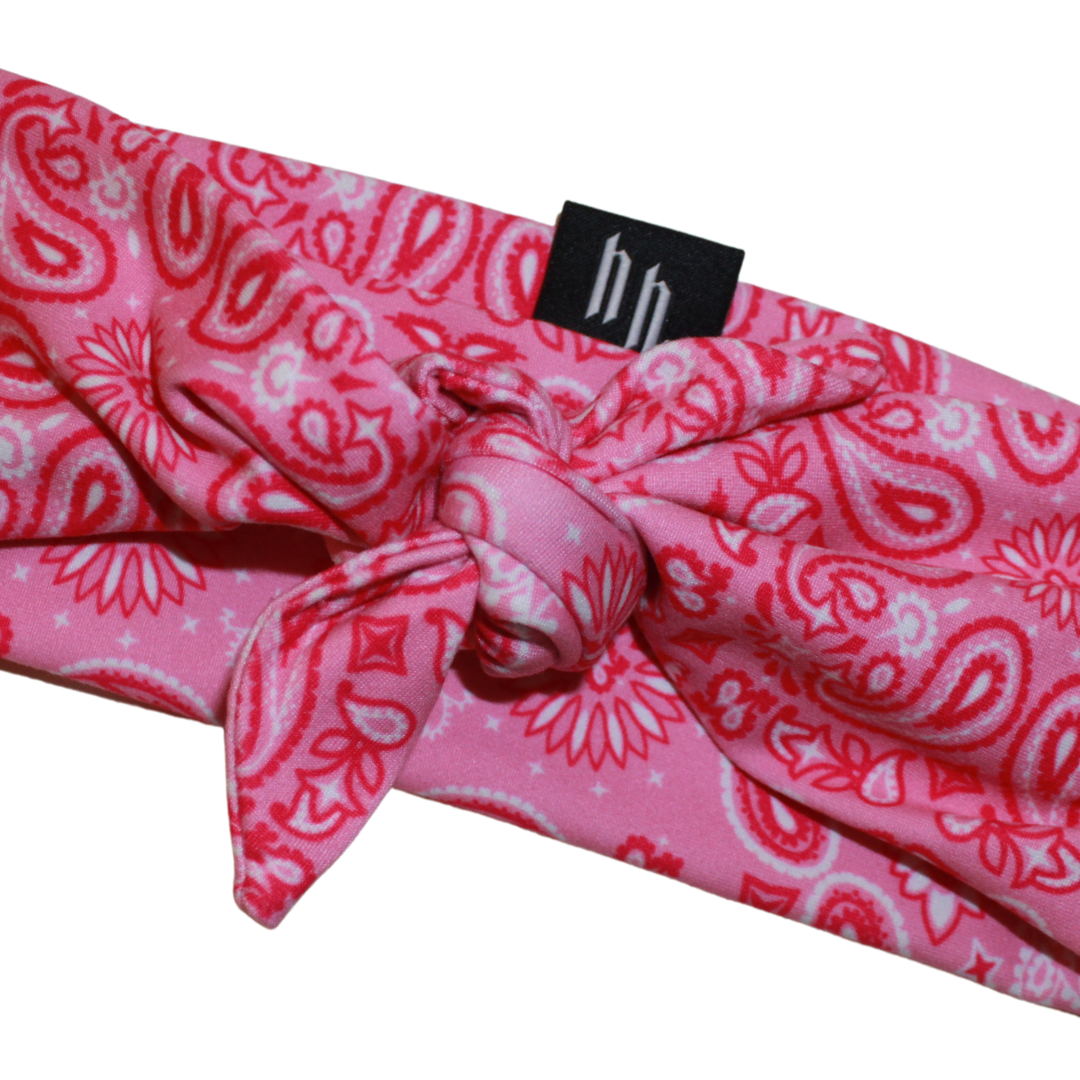 Tie Knot Headband - Pink Paisley
