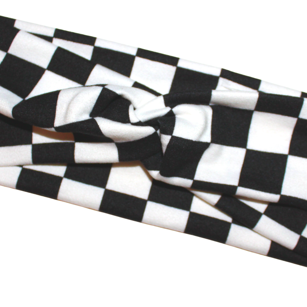 Classic Twist Headband - Onyx Checkered