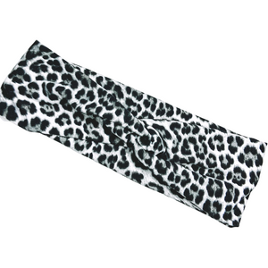 Classic Twist Headband - White Leopard