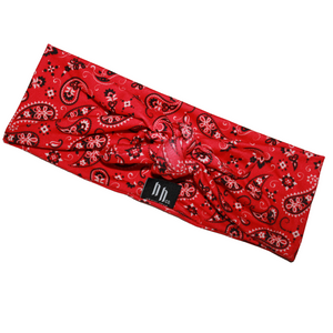 Tie Knot Headband - Red Paisley