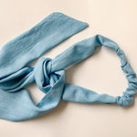 Load image into Gallery viewer, Elastic Tie Headband - Chambray
