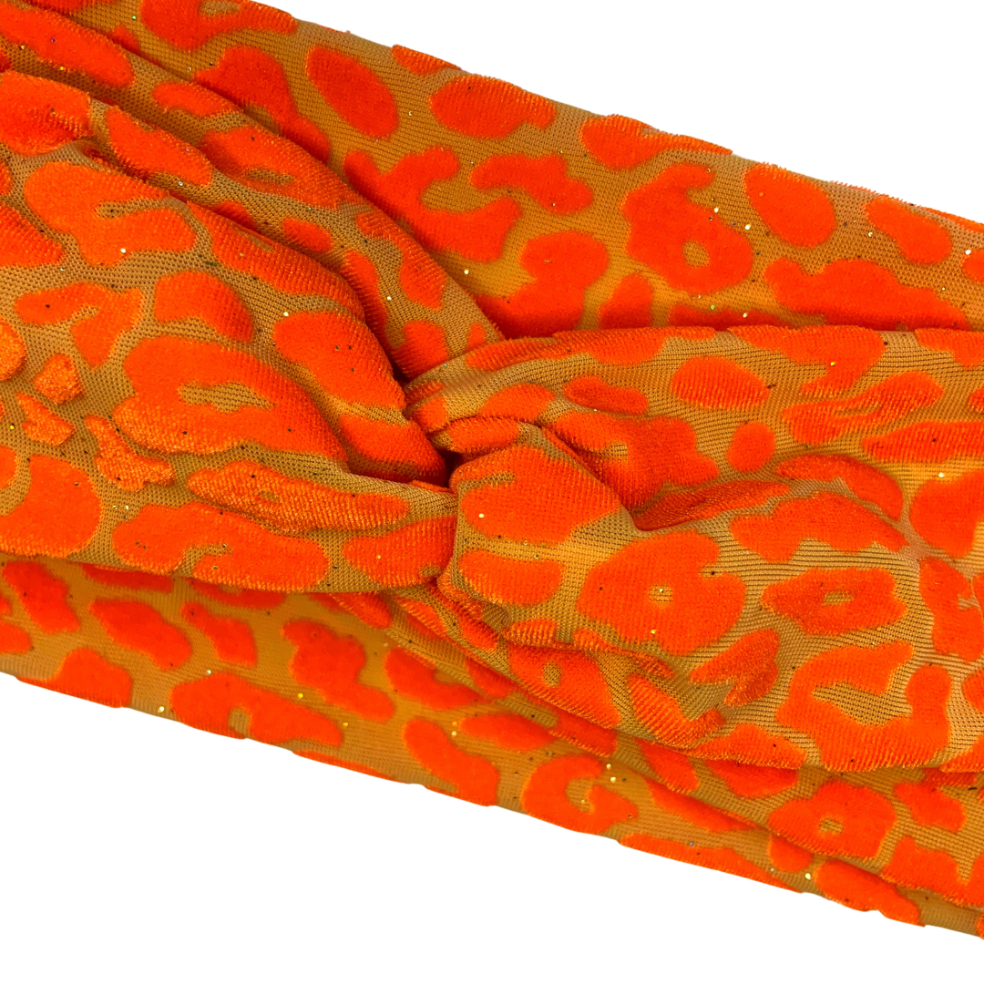 Velvet Twist Headband - Flamin Hot Cheetah